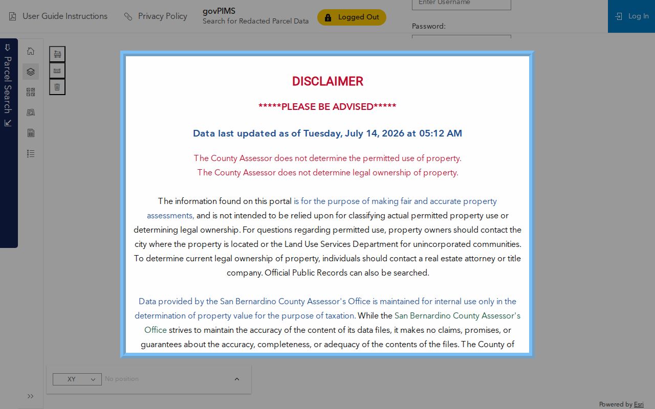 Upland people search using the San Bernardino assessor parcel map