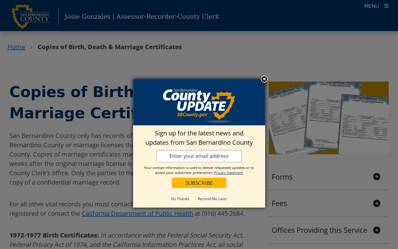 Upland people search source for county vital records