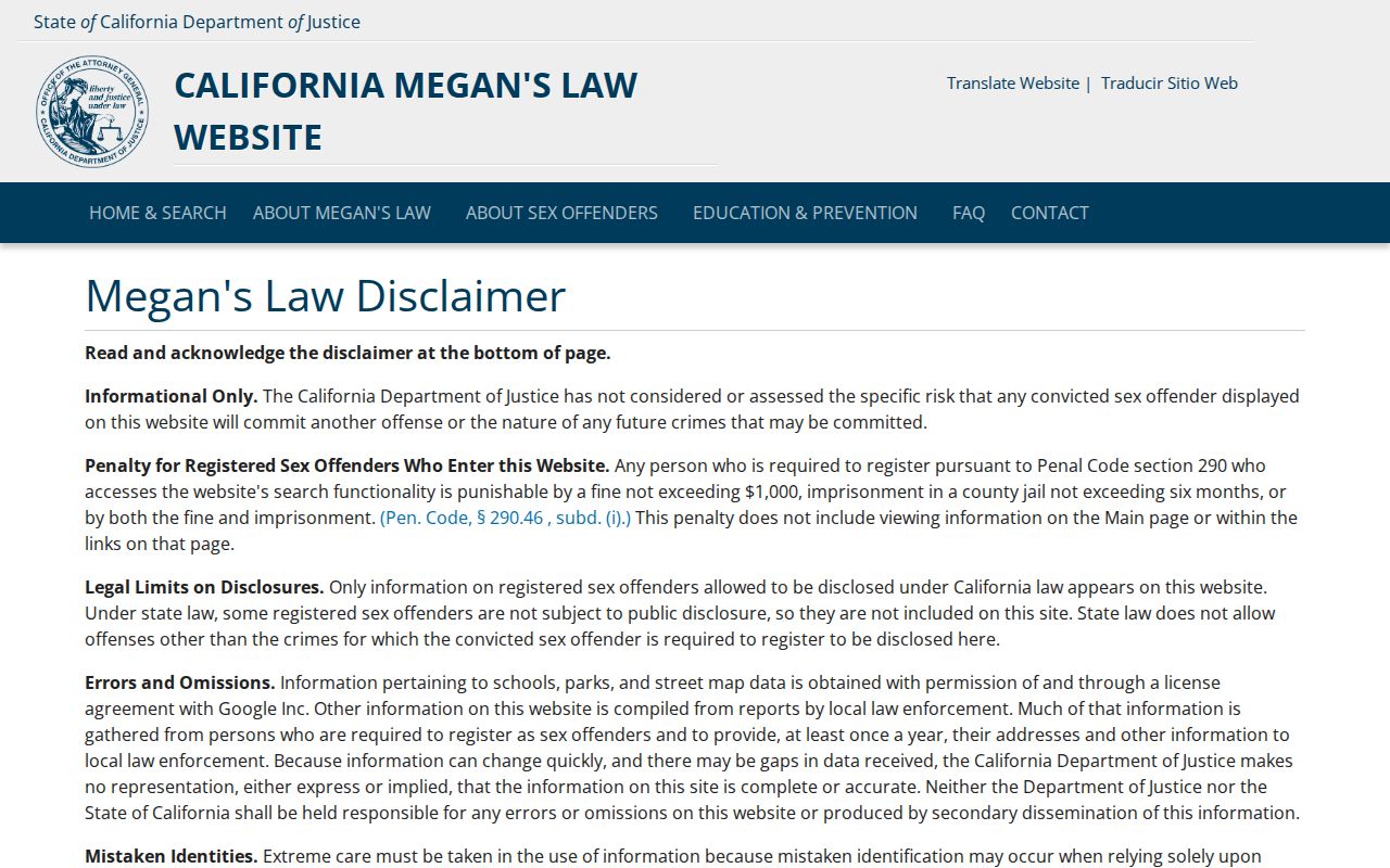 Upland public records search on California Megan's Law