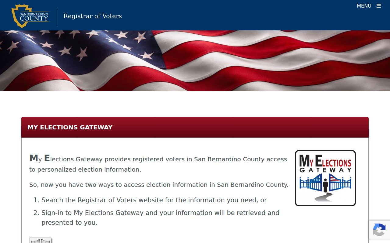 Upland voter registration access through My Elections Gateway